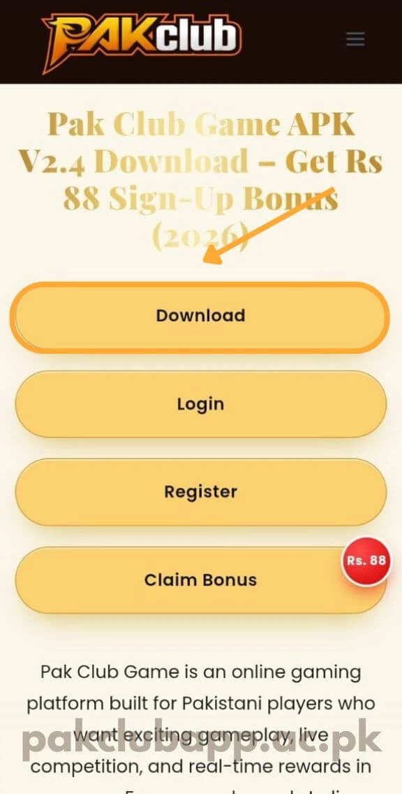 Click Download Button screenshot