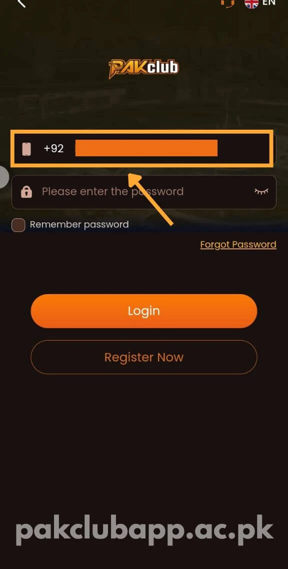 Enter Phone for Login screenshot