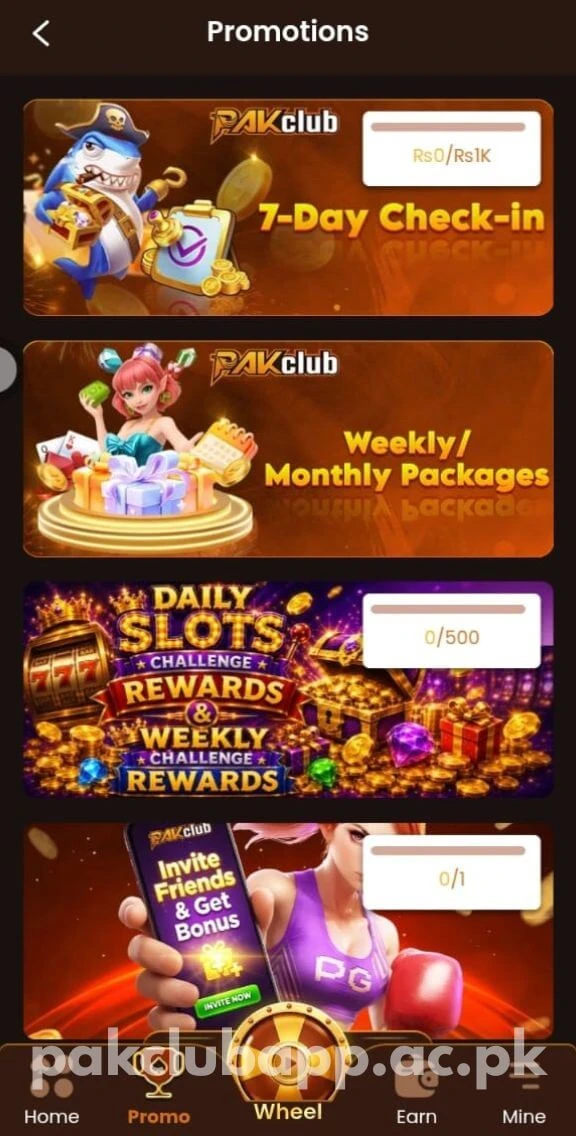 Pak Club Game Promo screenshot