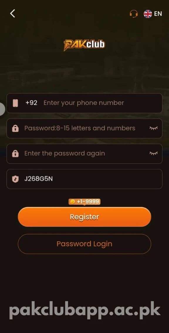 Pak Club Game Register screenshot