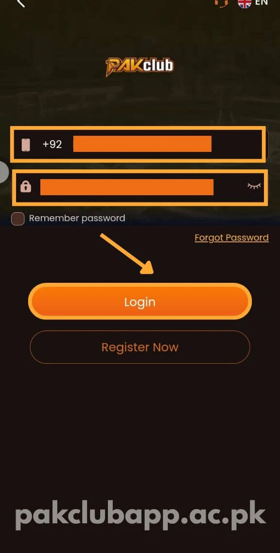 Press Login Button screenshot